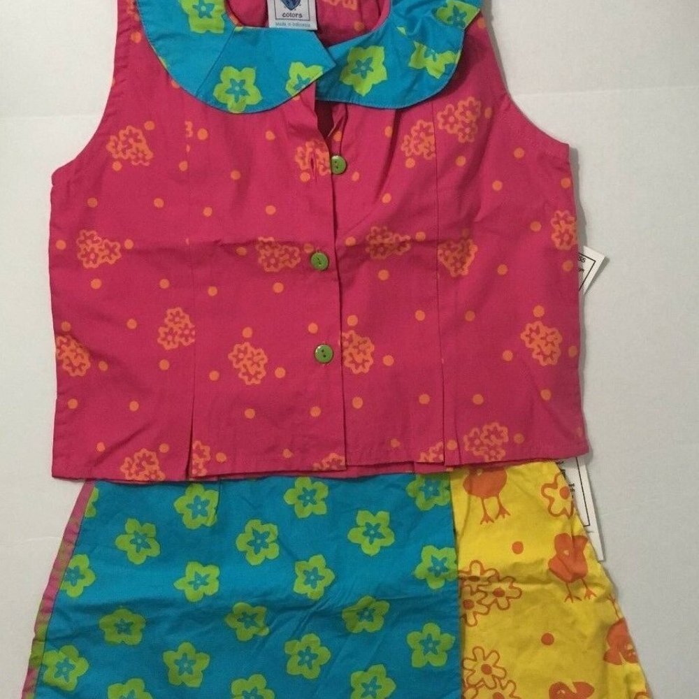 Young Colors Kids 6X Blouse Skort Set Girls